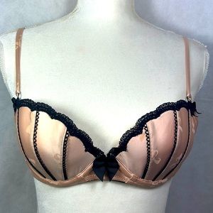 Victoria Secret Sexy Little Thing Pale Pink Padded Push Up Balconet Bra Size 34C